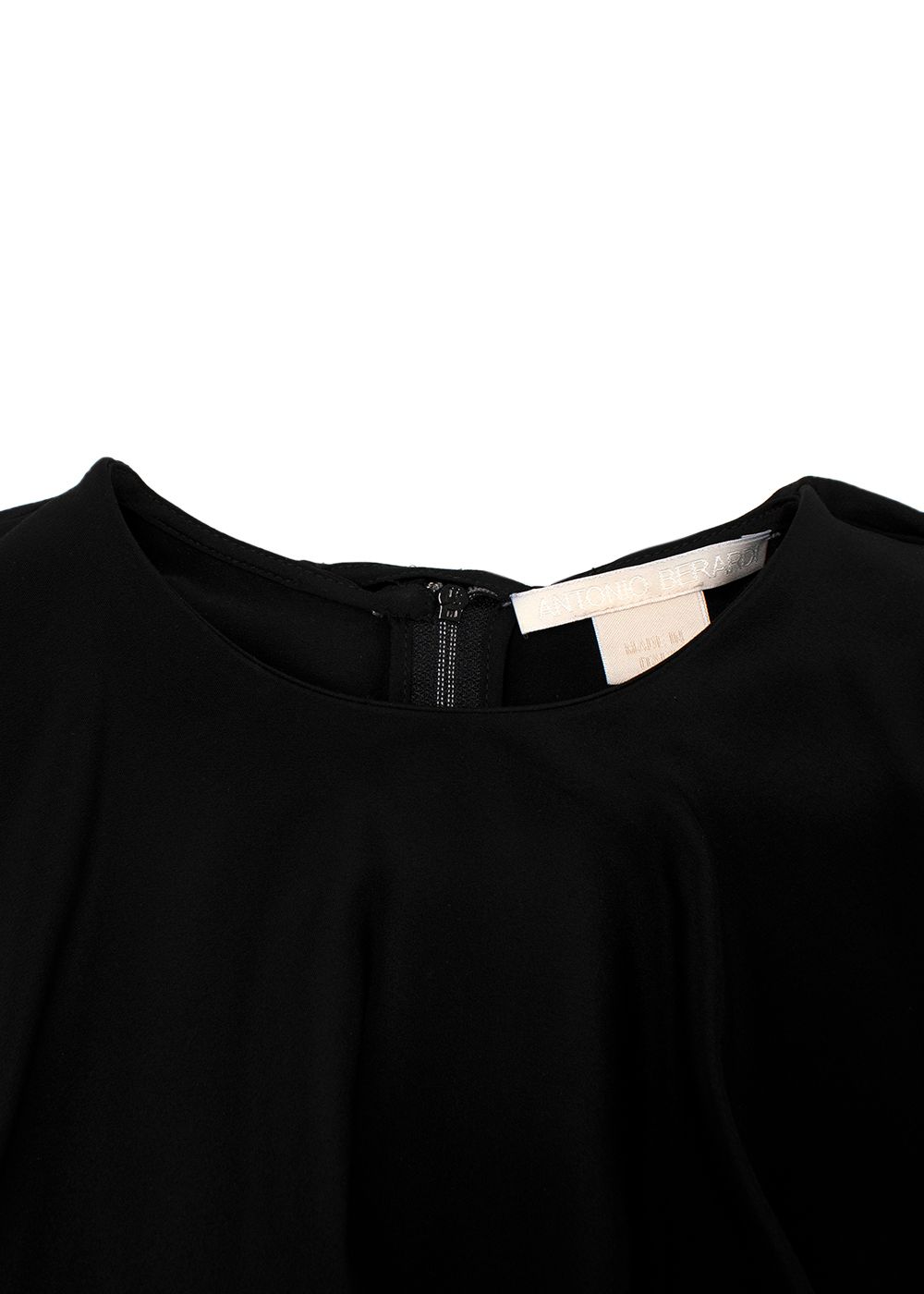 Preowned Antonio Berardi Black Cape Detail Blouse Size XXS silk