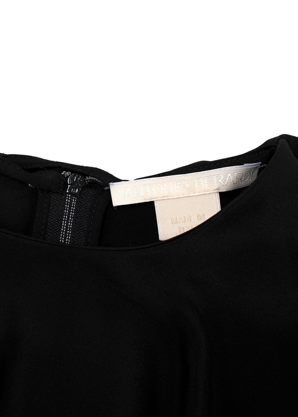 Preowned Antonio Berardi Black Cape Detail Blouse Size XXS silk