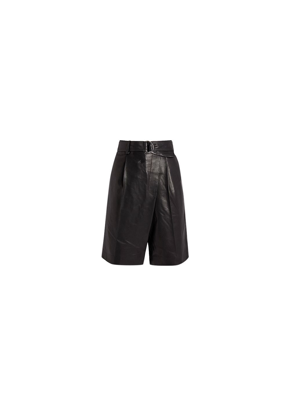 Preowned Helmut Lang Black Leather Belted Wrap Shorts Size XS