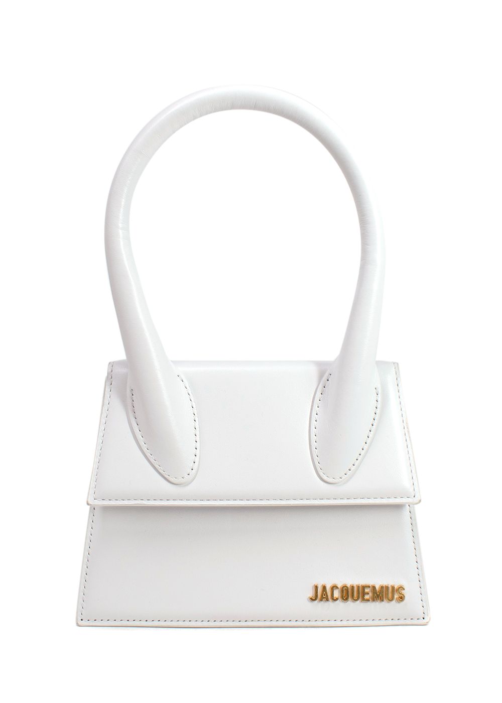 Jacquemus White Le Chiquito Moyen Top Handle Bag leather