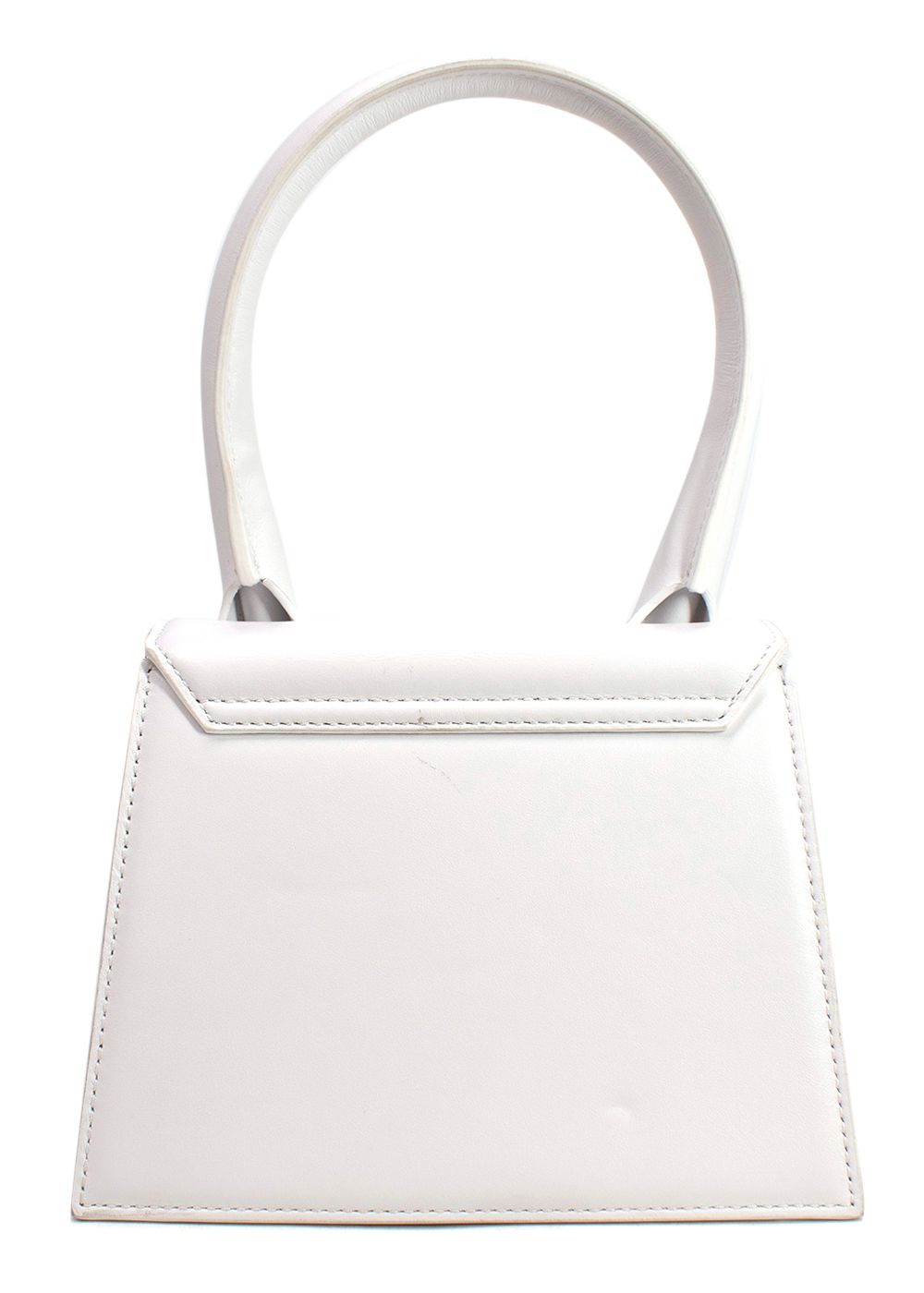 Jacquemus White Le Chiquito Moyen Top Handle Bag leather