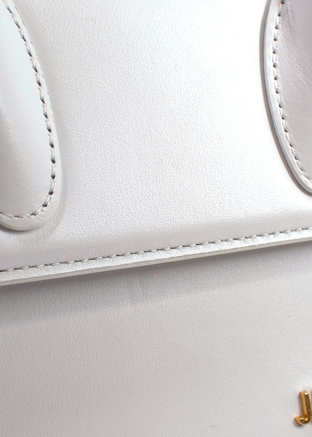 Jacquemus White Le Chiquito Moyen Top Handle Bag leather