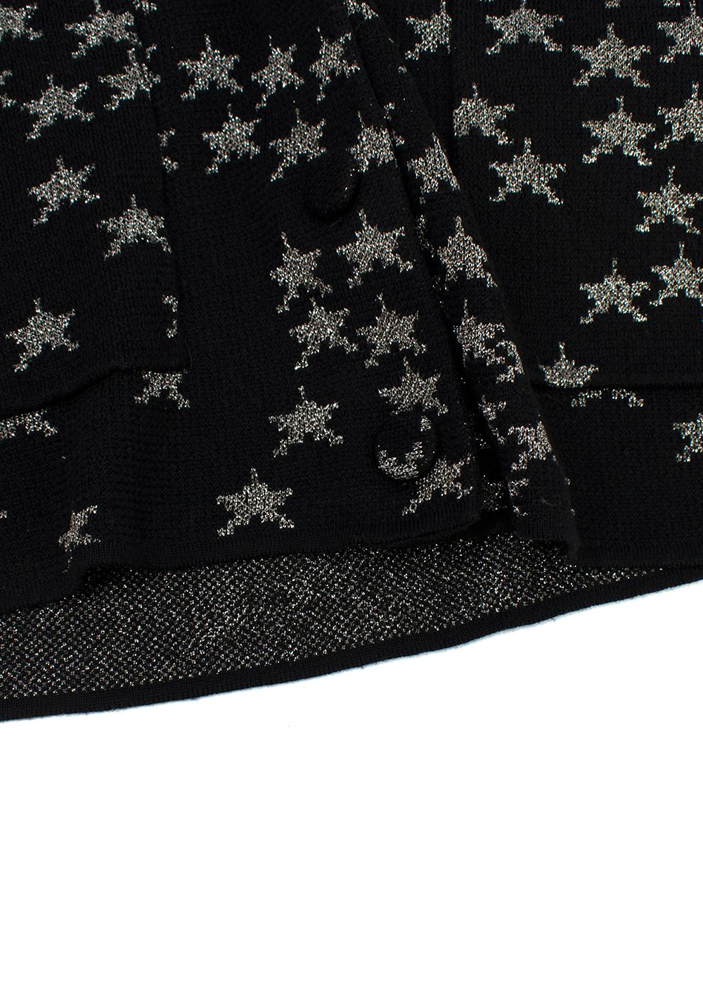 Saint Laurent Black and Silver Star Cardigan Size XS black silver cotton