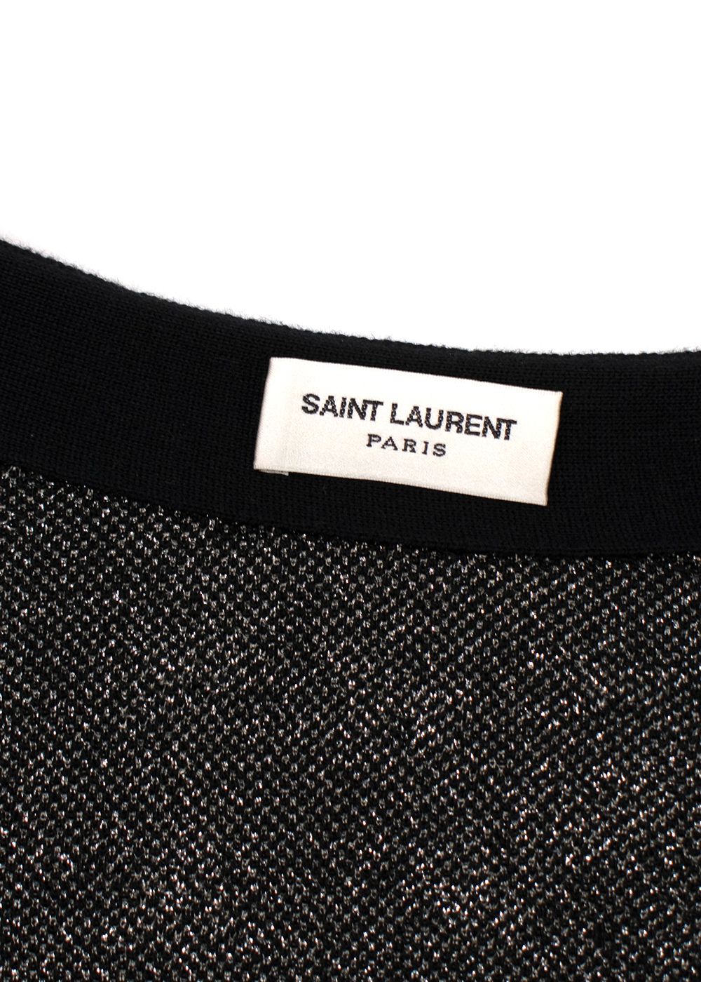 Saint Laurent Black and Silver Star Cardigan Size XS black silver cotton