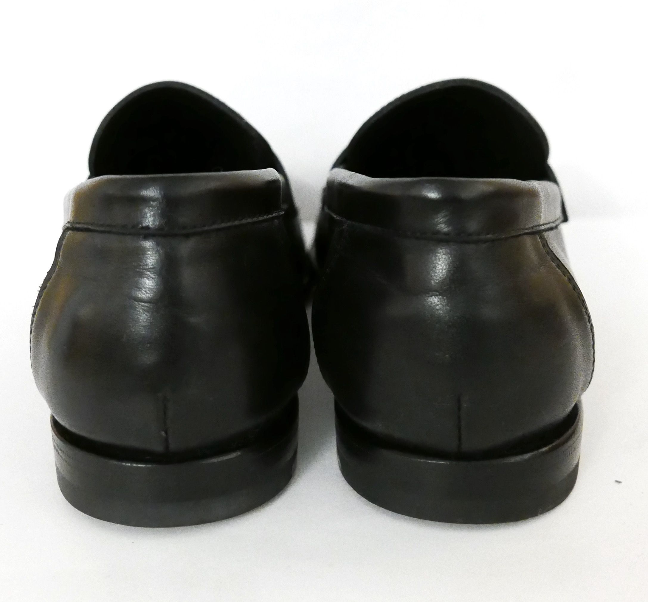 Men's Santoni Black Leather Loafers Size 405