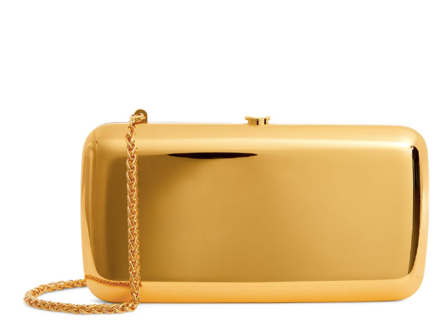 Jeffrey Levinson Gold Finley Mirrored Clutch Bag mirrored gold aluminium