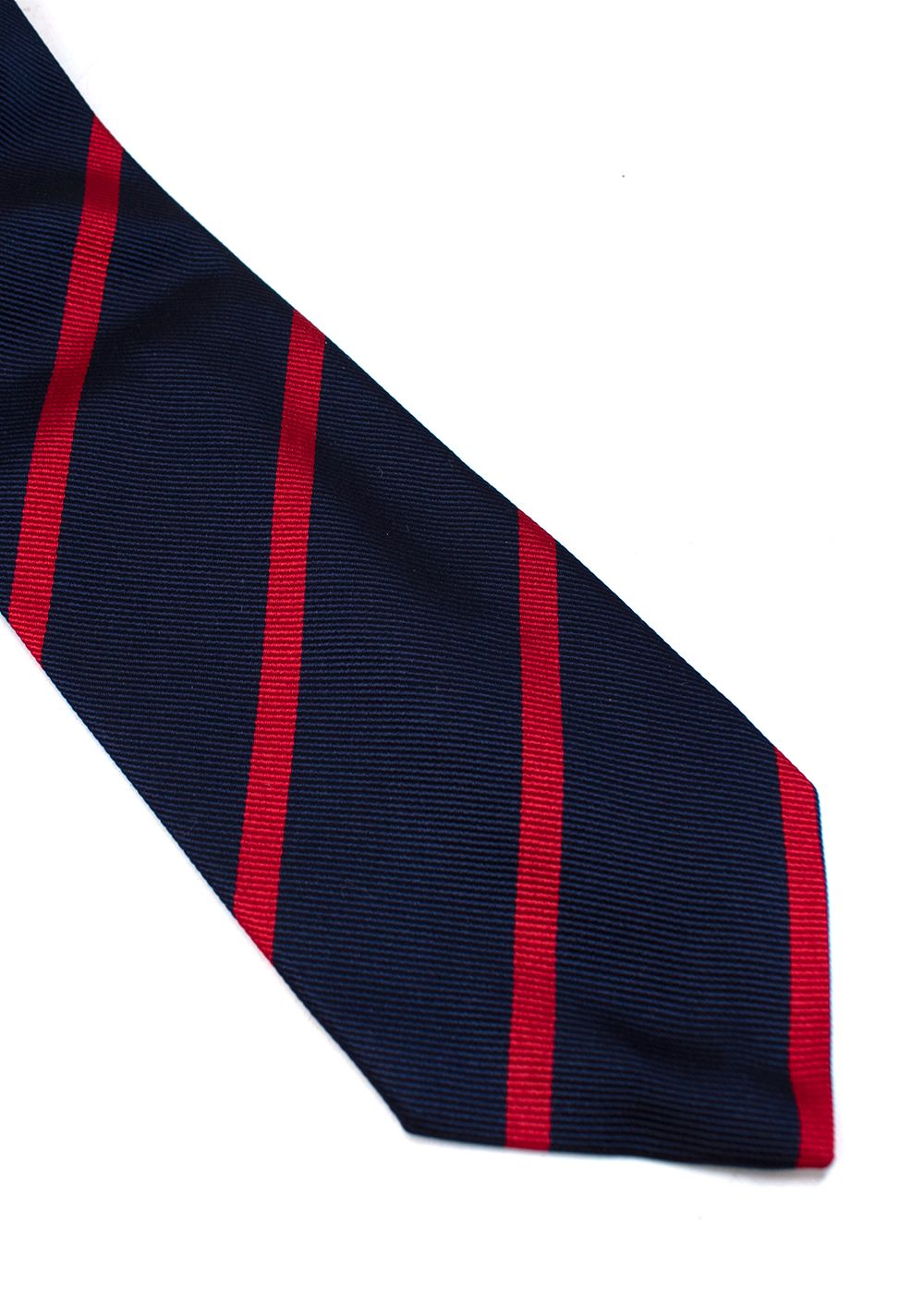 Men's Turnbull Asser Navy and Red Striped Silk Tie