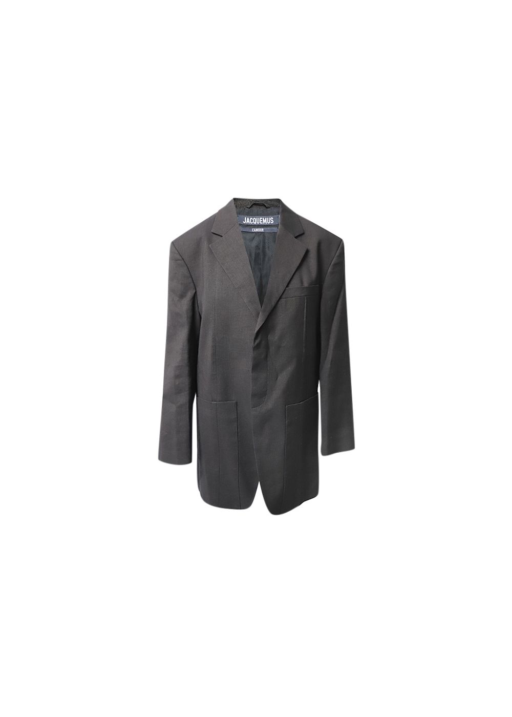 Preowned Jacquemus black hemp La Veste D'Homme oversize blazer Size L vegetable fibre/hemp