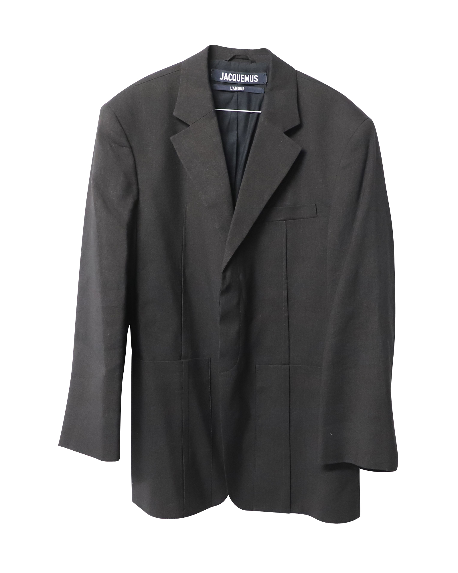 Preowned Jacquemus black hemp La Veste D'Homme oversize blazer Size L vegetable fibre/hemp