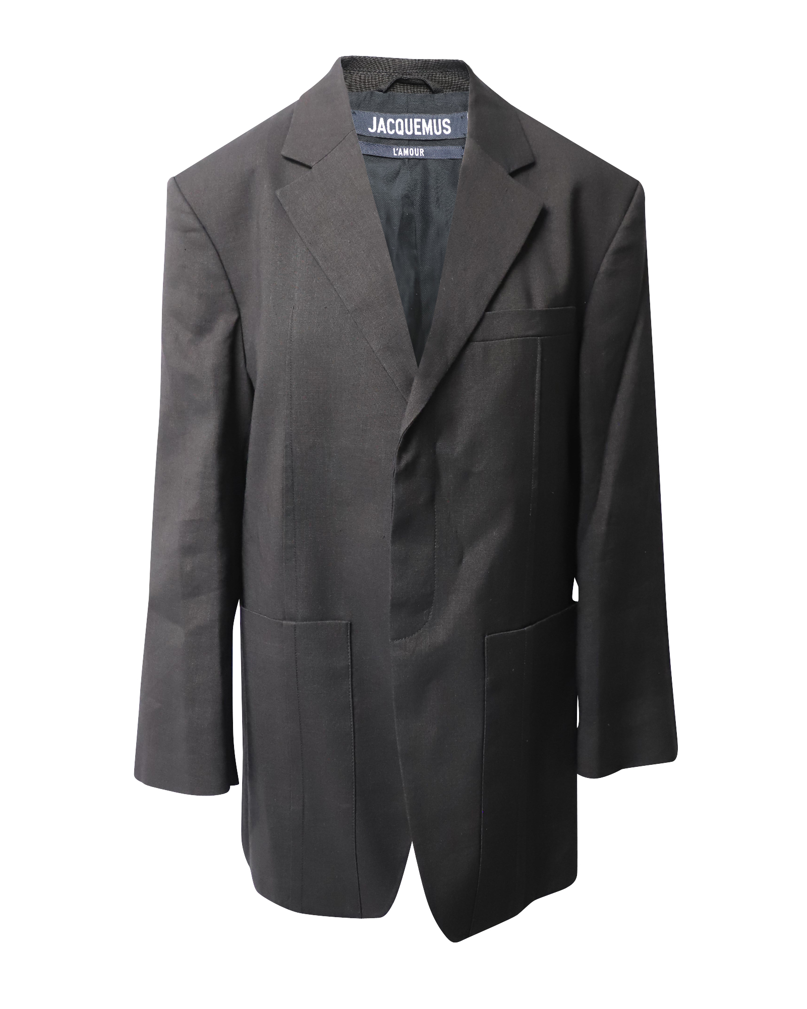 Preowned Jacquemus black hemp La Veste D'Homme oversize blazer Size L vegetable fibre/hemp