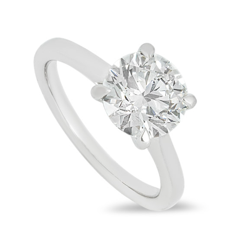 Preowned 18kt White Gold Lab Diamond Solitaire Ring - Size 515