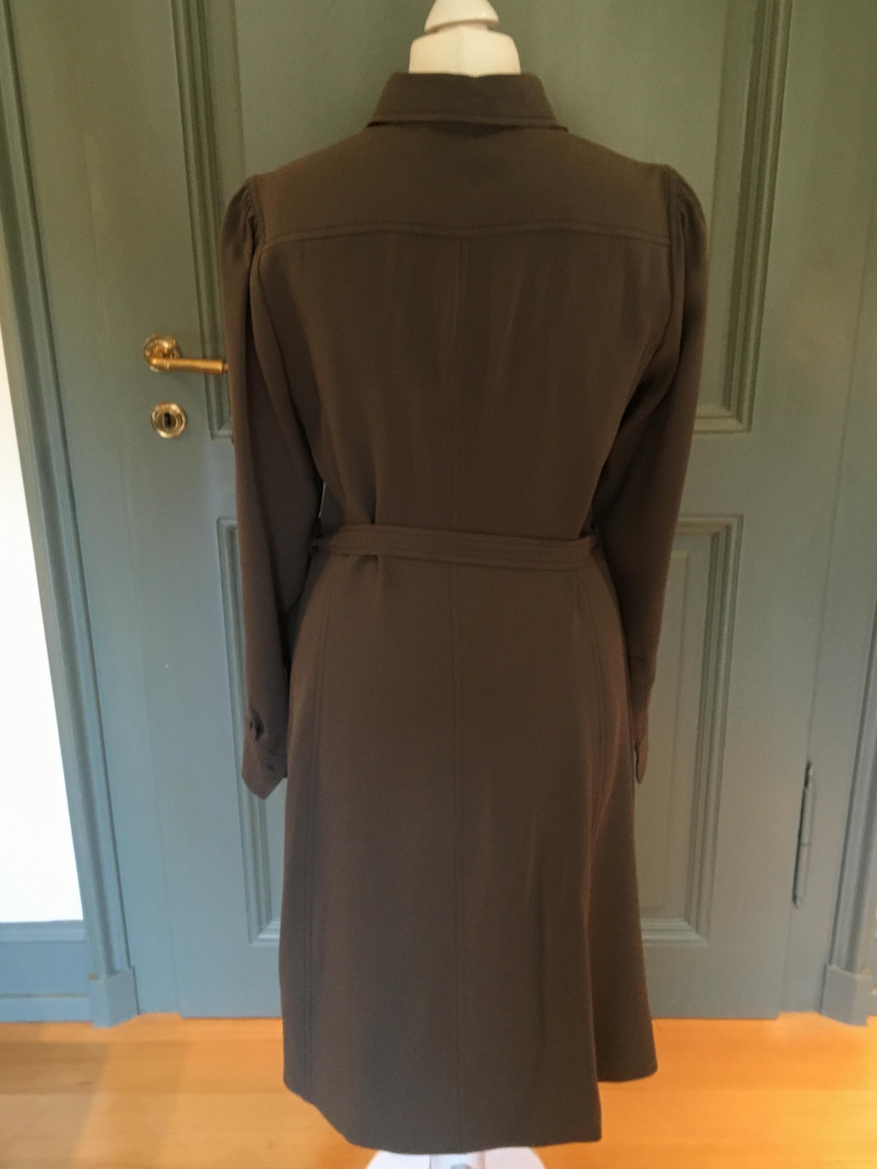 Loro Piana Silk Shirt Dress Size XS Green