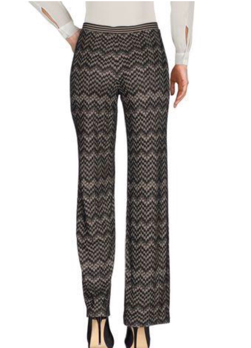 Preowned Missoni Zig Zag Knit Wide Leg Trousers Size XL Black wool