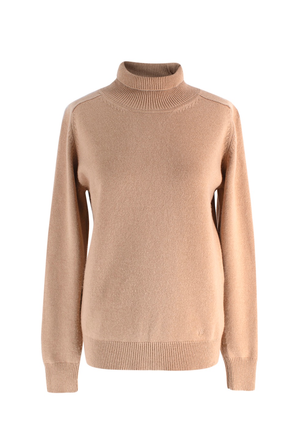 Victoria Beckham Camel Turtle Neck Cashmere Jumper Size XXS cashmere/elastane