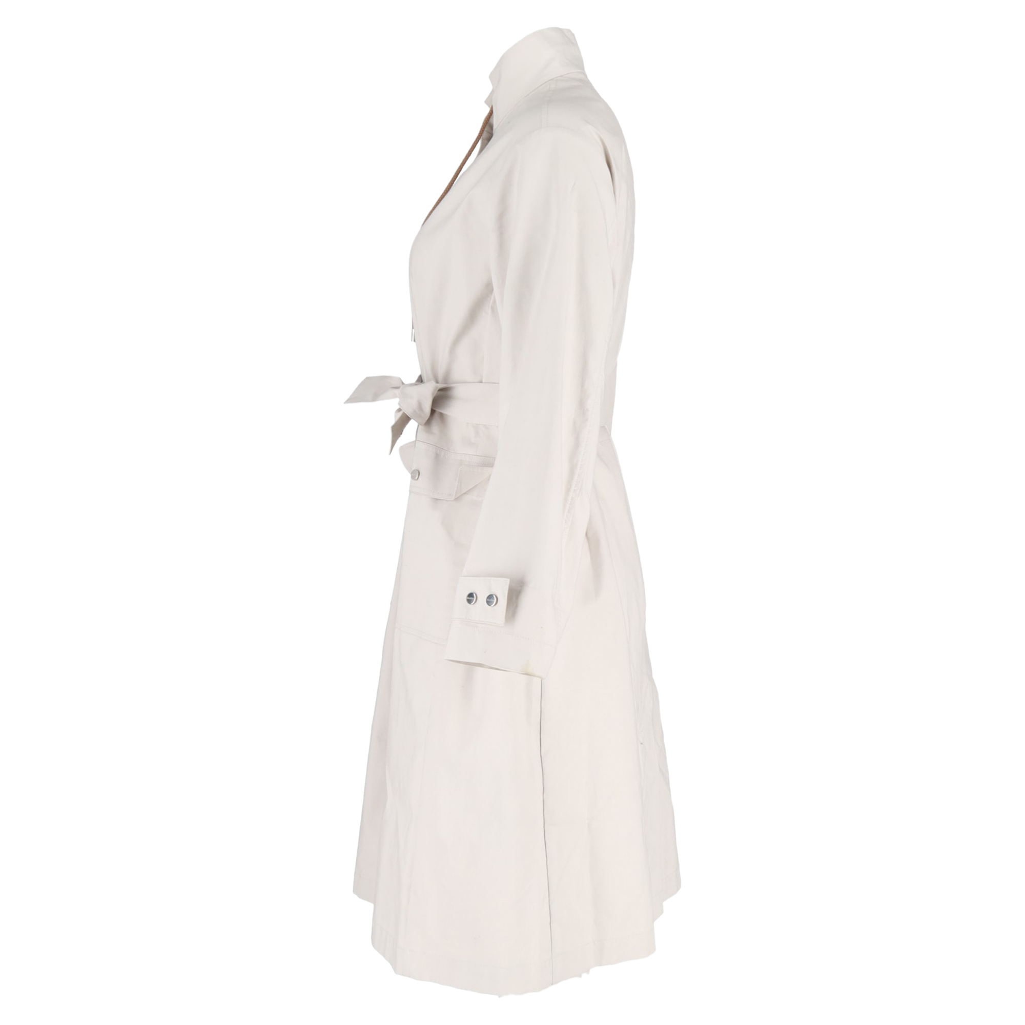 Preowned Max Mara The Cube Cream Marco Overcoat Size XS white | ecru cotton