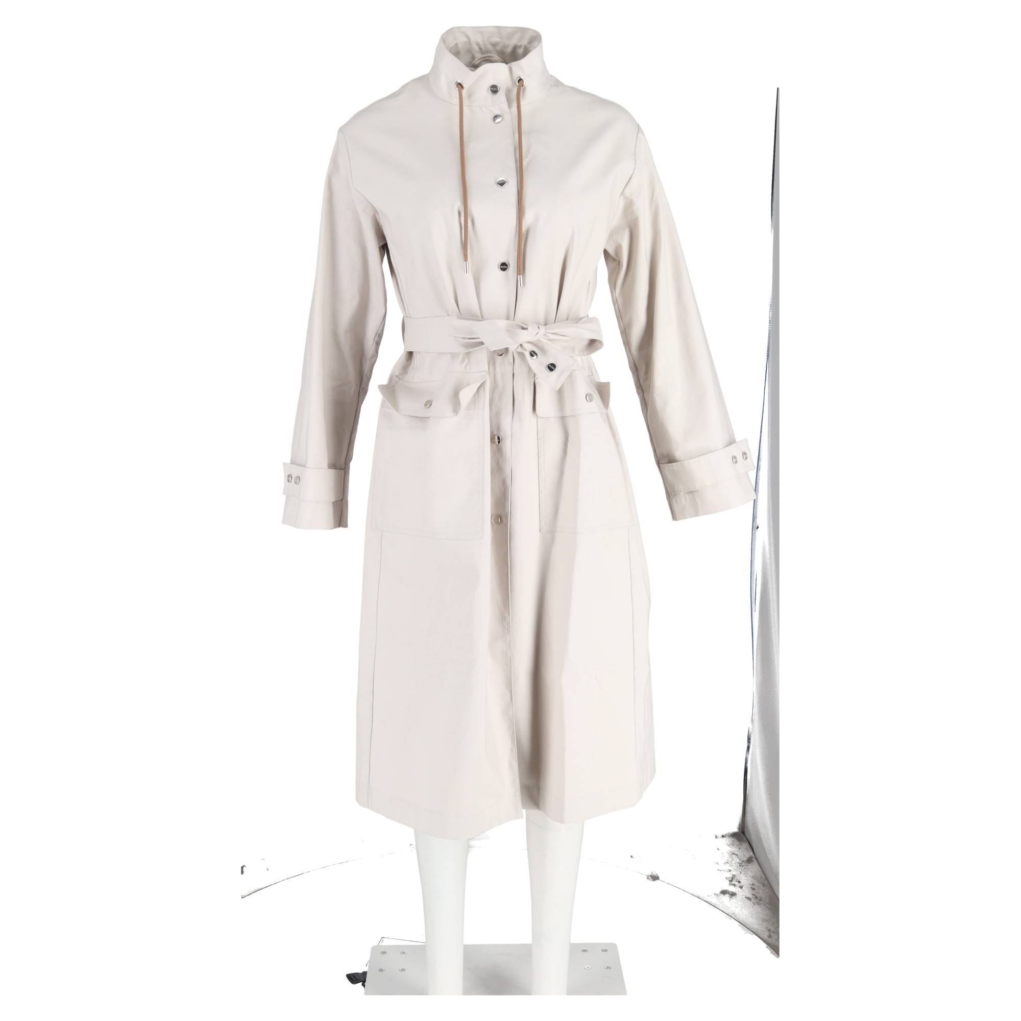 Preowned Max Mara The Cube Cream Marco Overcoat Size XS white | ecru cotton