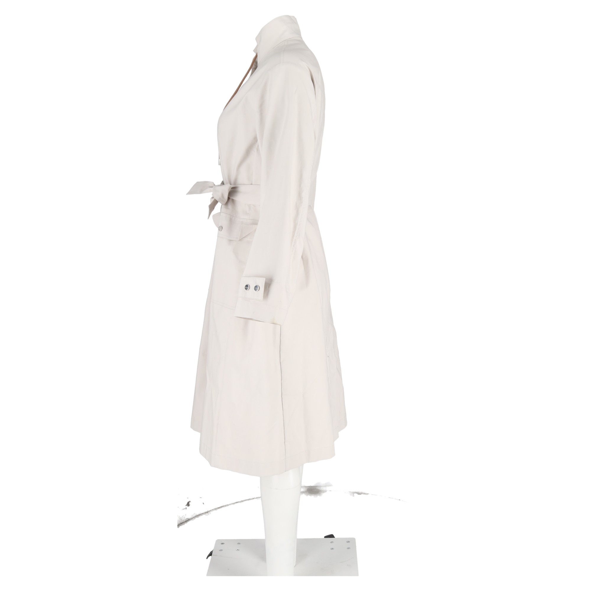 Preowned Max Mara The Cube Cream Marco Overcoat Size XS white | ecru cotton