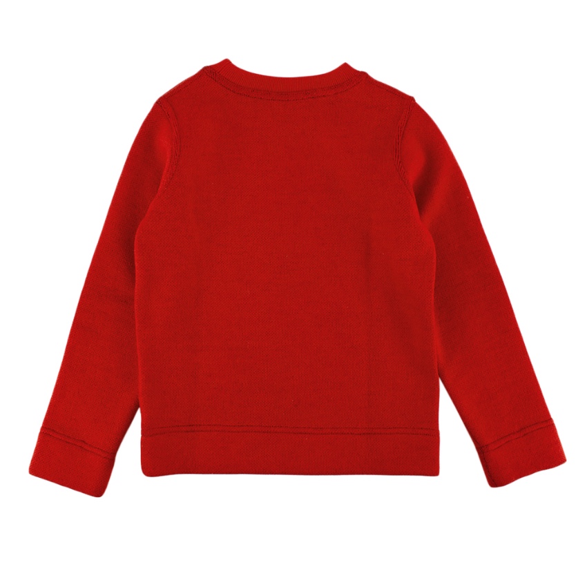 Bonpoint Red Wool Patches Knit Sweater Size 6 Years