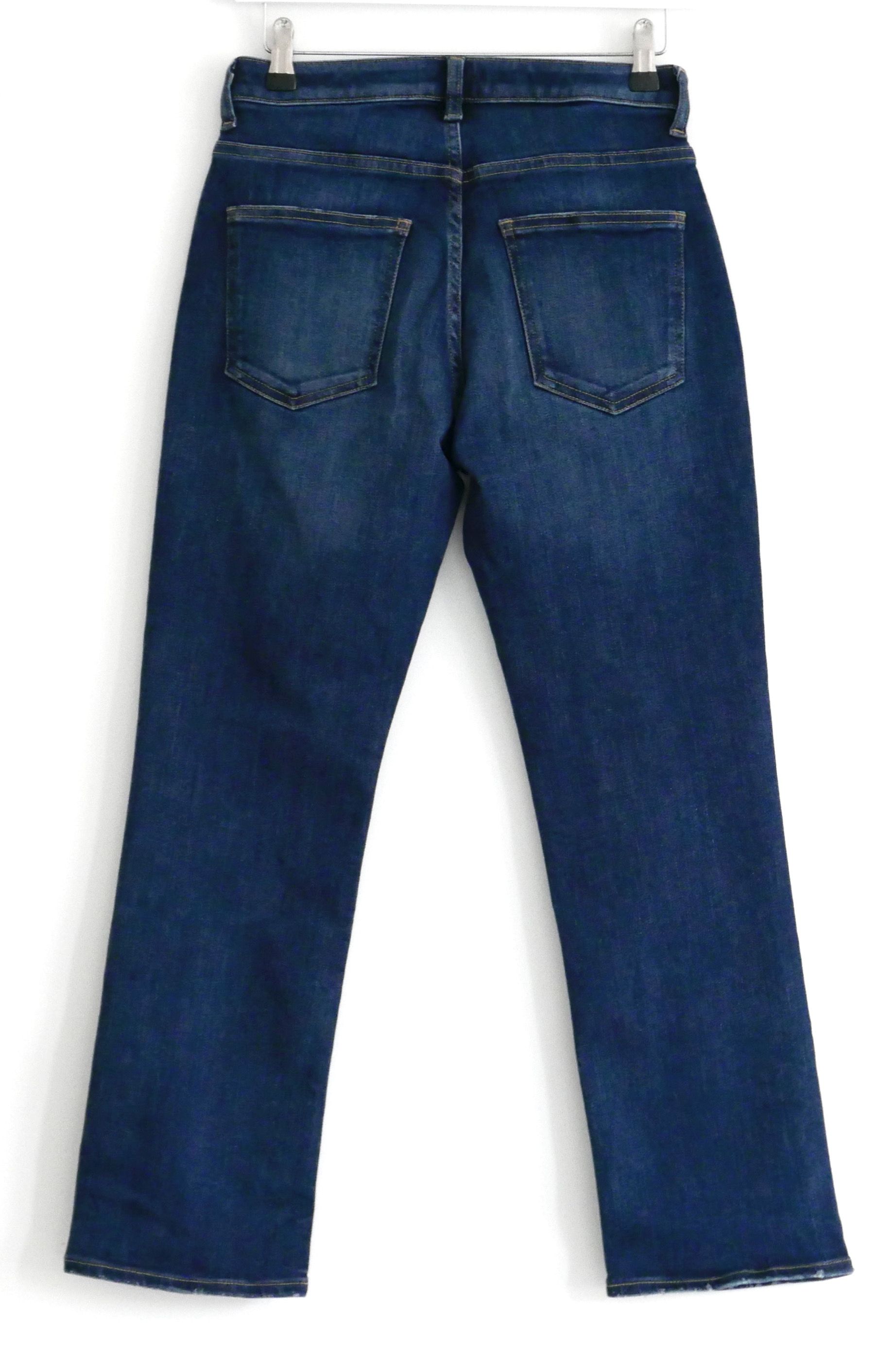 Preowned Tu Es Mon Tresor Dark-Wash Denim Cropped Jeans Size 26/66 Blue