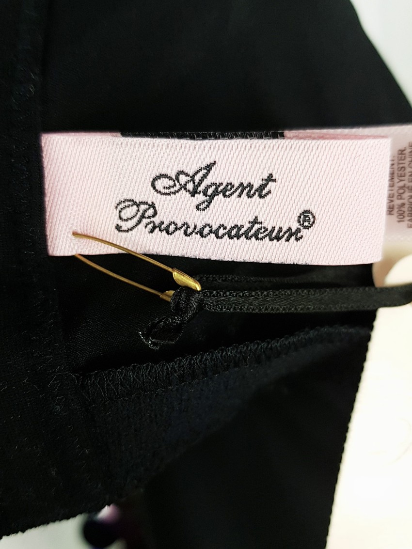 Agent Provocateur Reno Embellished High Neck Bra Black silk