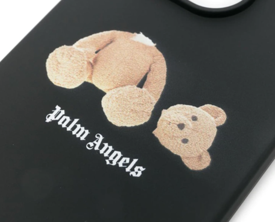 Men's Palm Angels iPhone Case 14 Pro Bear Black polyester