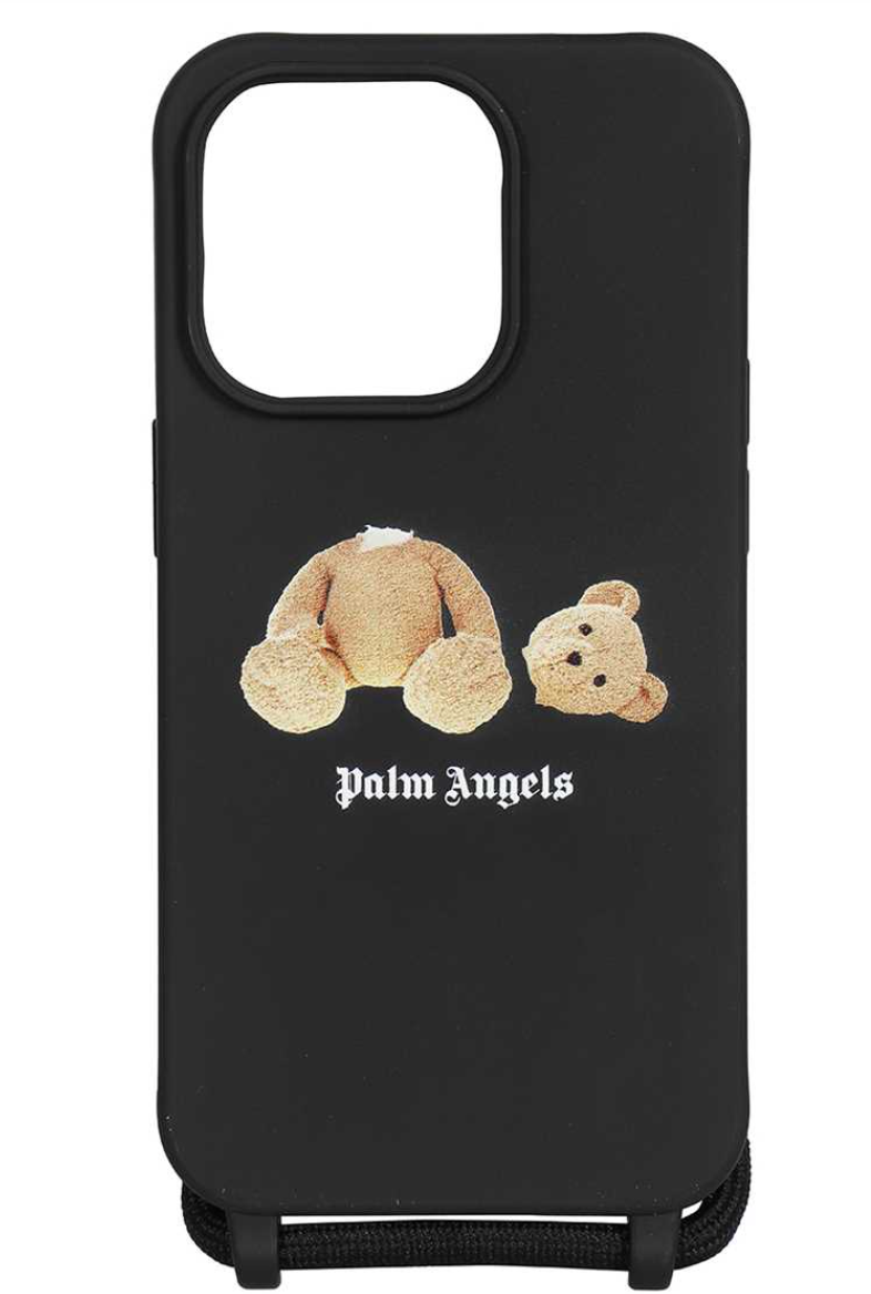 Men's Palm Angels iPhone Case 14 Pro Bear Black polyester