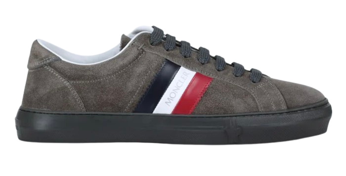 Men's Preowned Moncler Grey New Monaco Sneakers Size XS gray suede