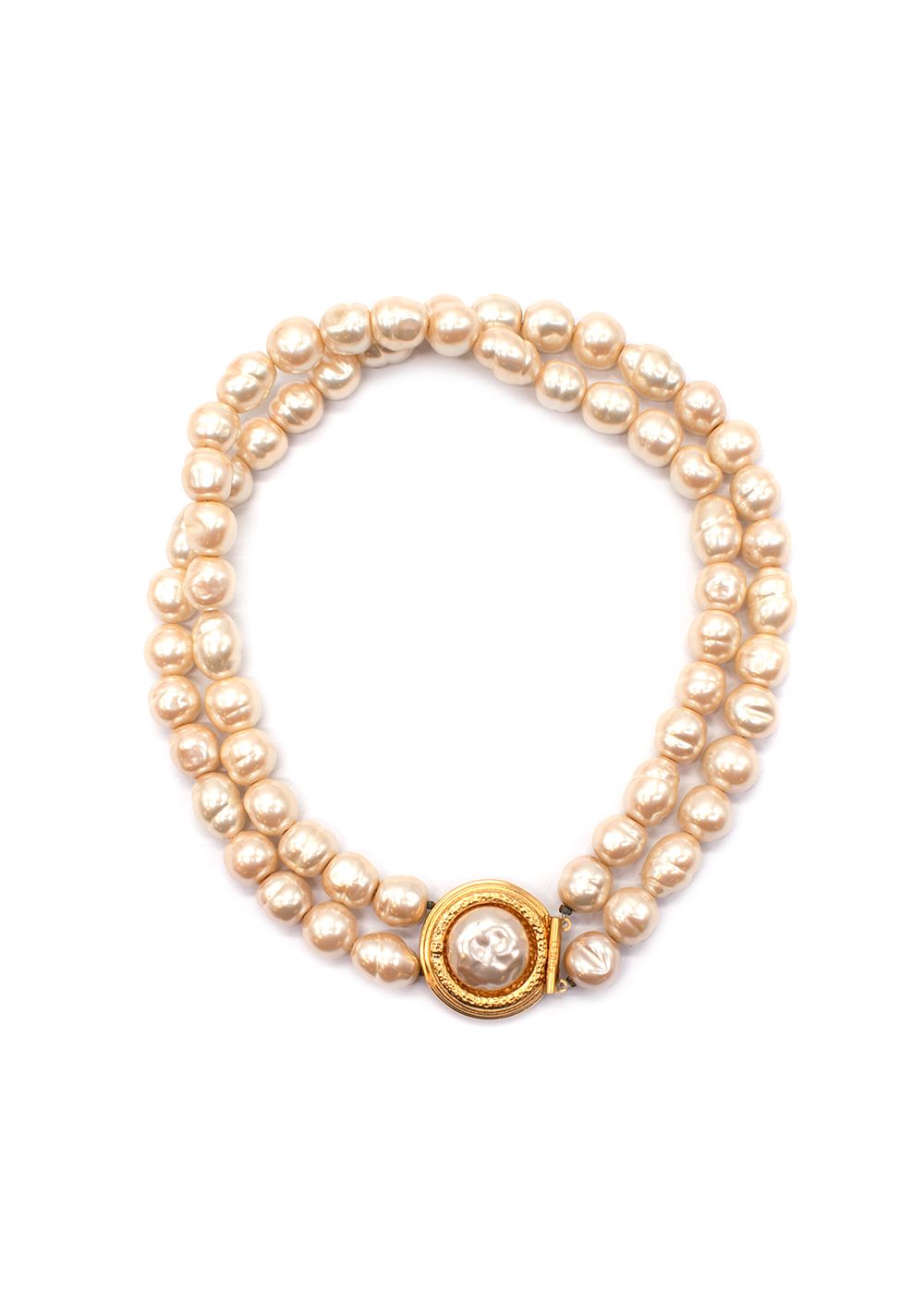 Fendi Vintage Double Layered Faux Baroque Pearl Choker