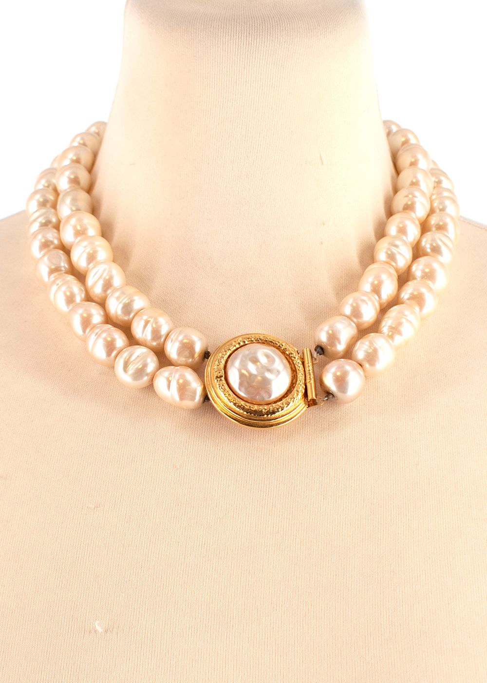 Fendi Vintage Double Layered Faux Baroque Pearl Choker