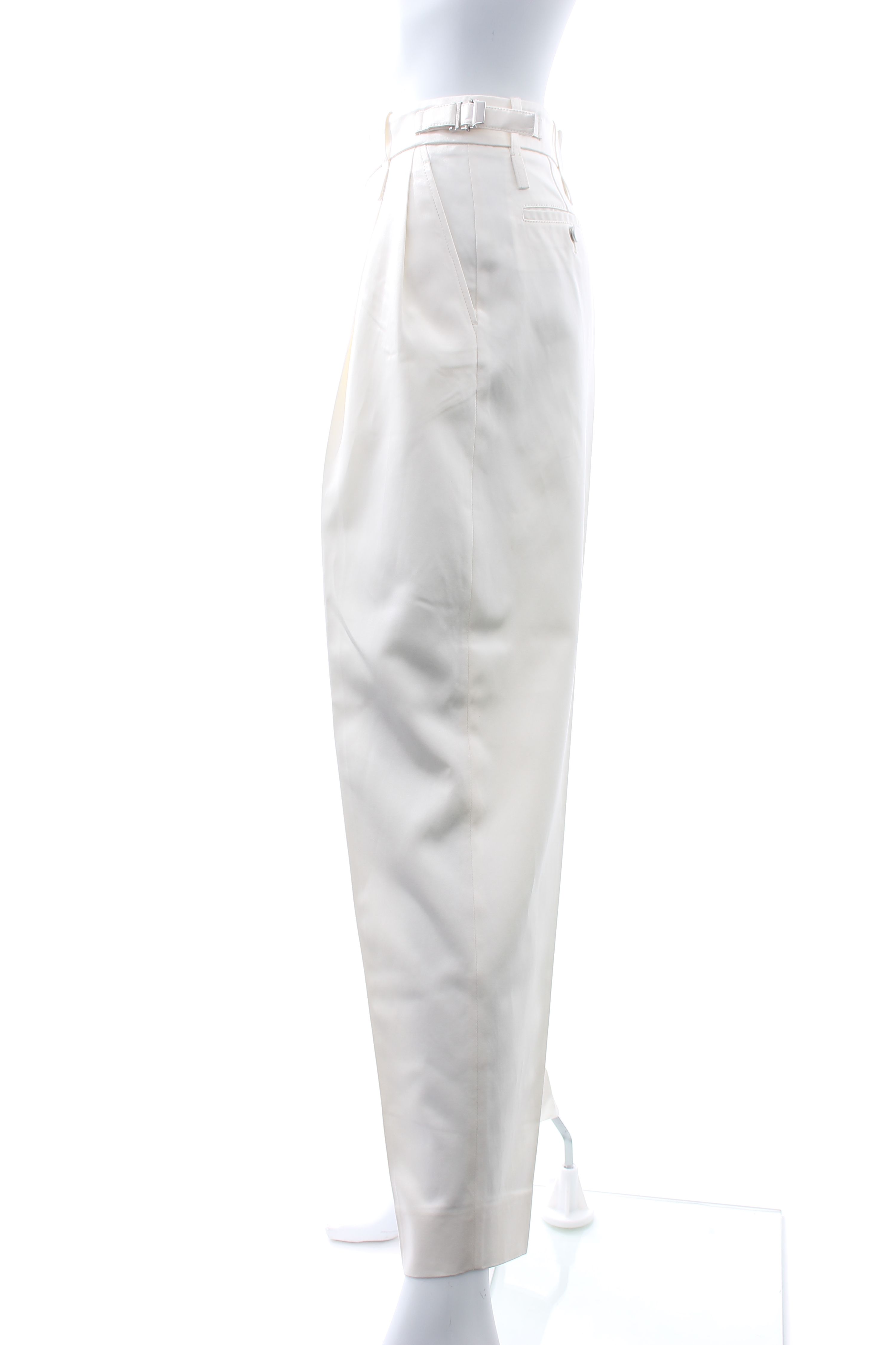 Preowned Gucci White Satin Tailored Trousers Size S viscose/cotton