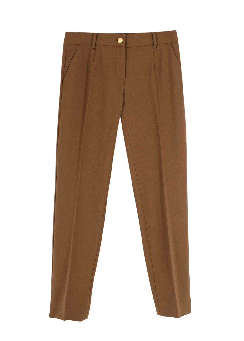 Dolce  Gabbana Brown High Waisted Tailored Trousers Size XS polyester