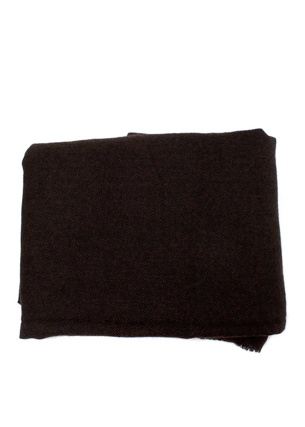 Preowned Hermes Dark Brown Wool  Cashmere Scarf