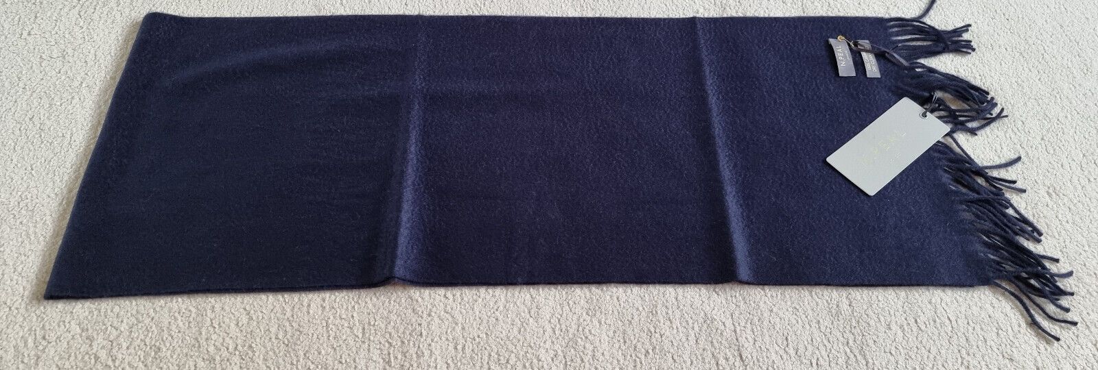 NPeal Blue Cashmere Scarf navy