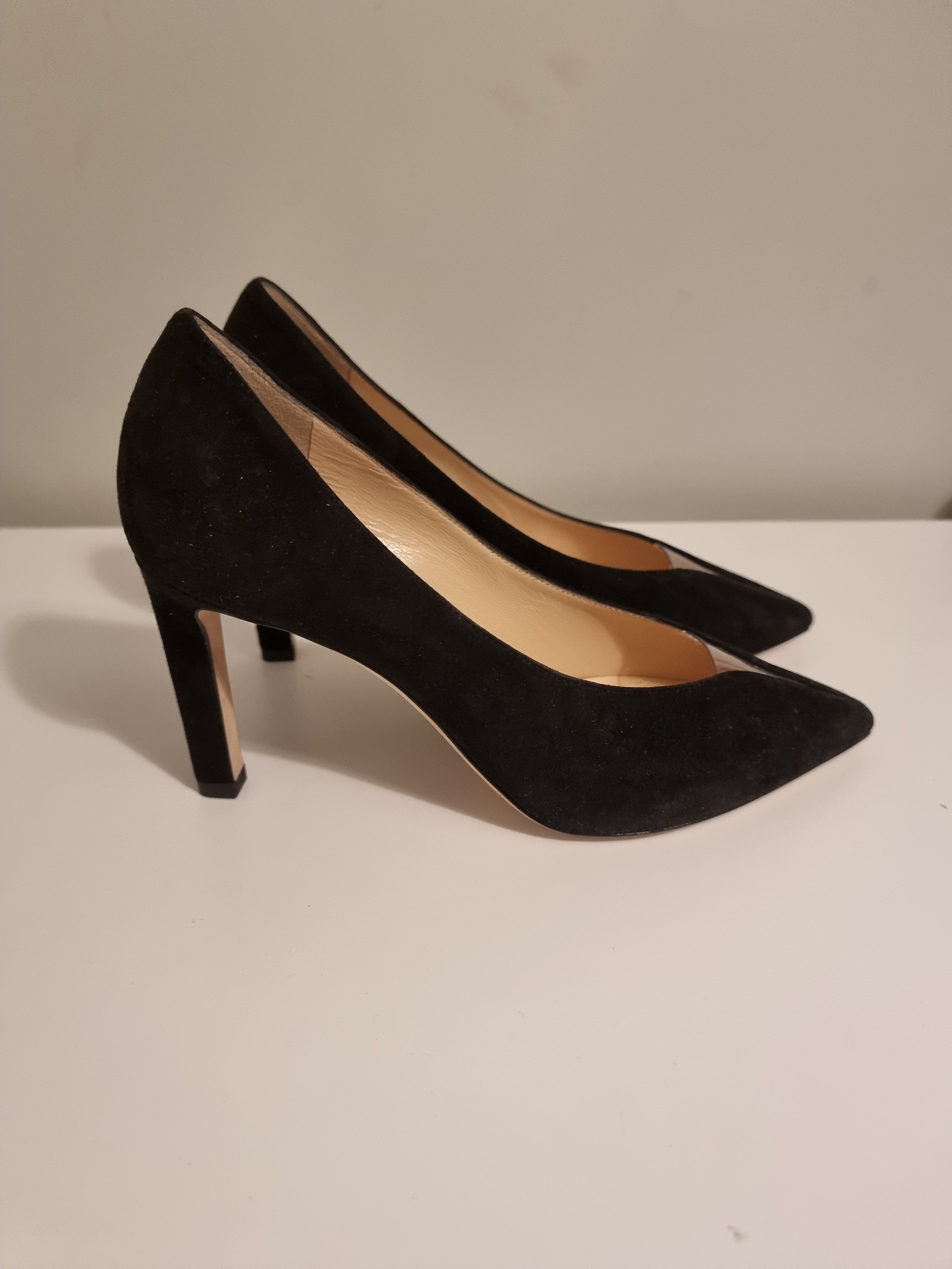 Jimmy Choo Baker 85 Pvc-trimmed Suede Pumps Size 365 Black