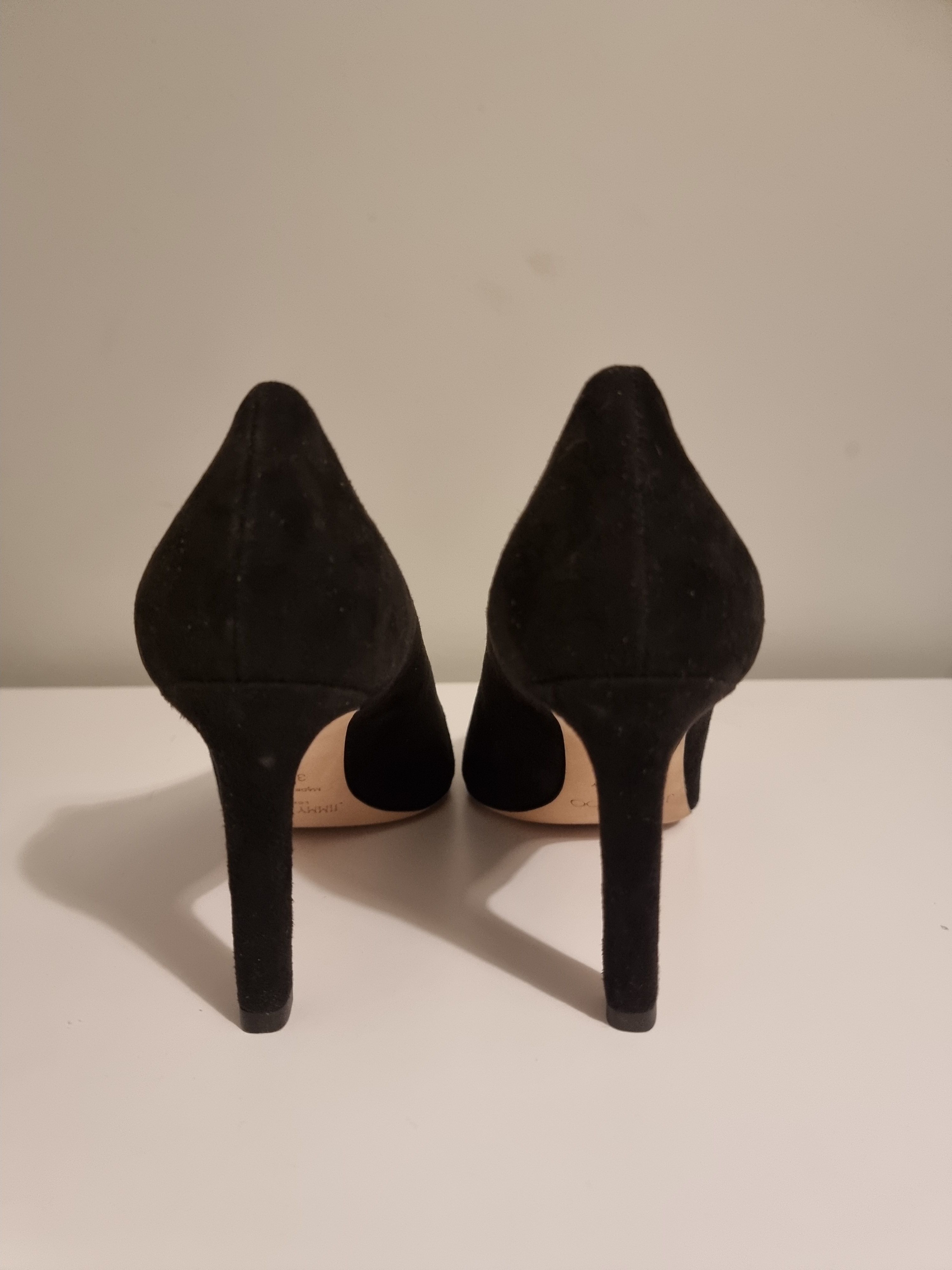 Jimmy Choo Baker 85 Pvc-trimmed Suede Pumps Size 365 Black