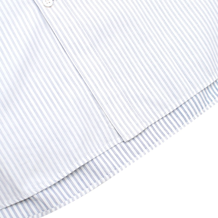 Men's Preowned Gieves  Hawkes Blue Striped Cotton Shirt Size 165 White