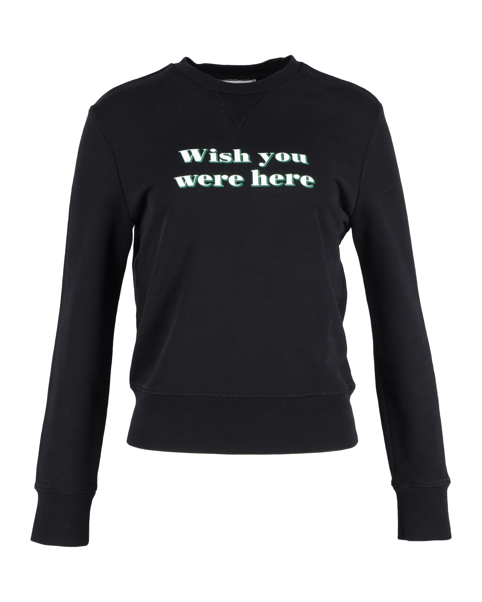 Preowned AMI Paris Black  'Wish You Were Here' Sweatshirt Size S cotton