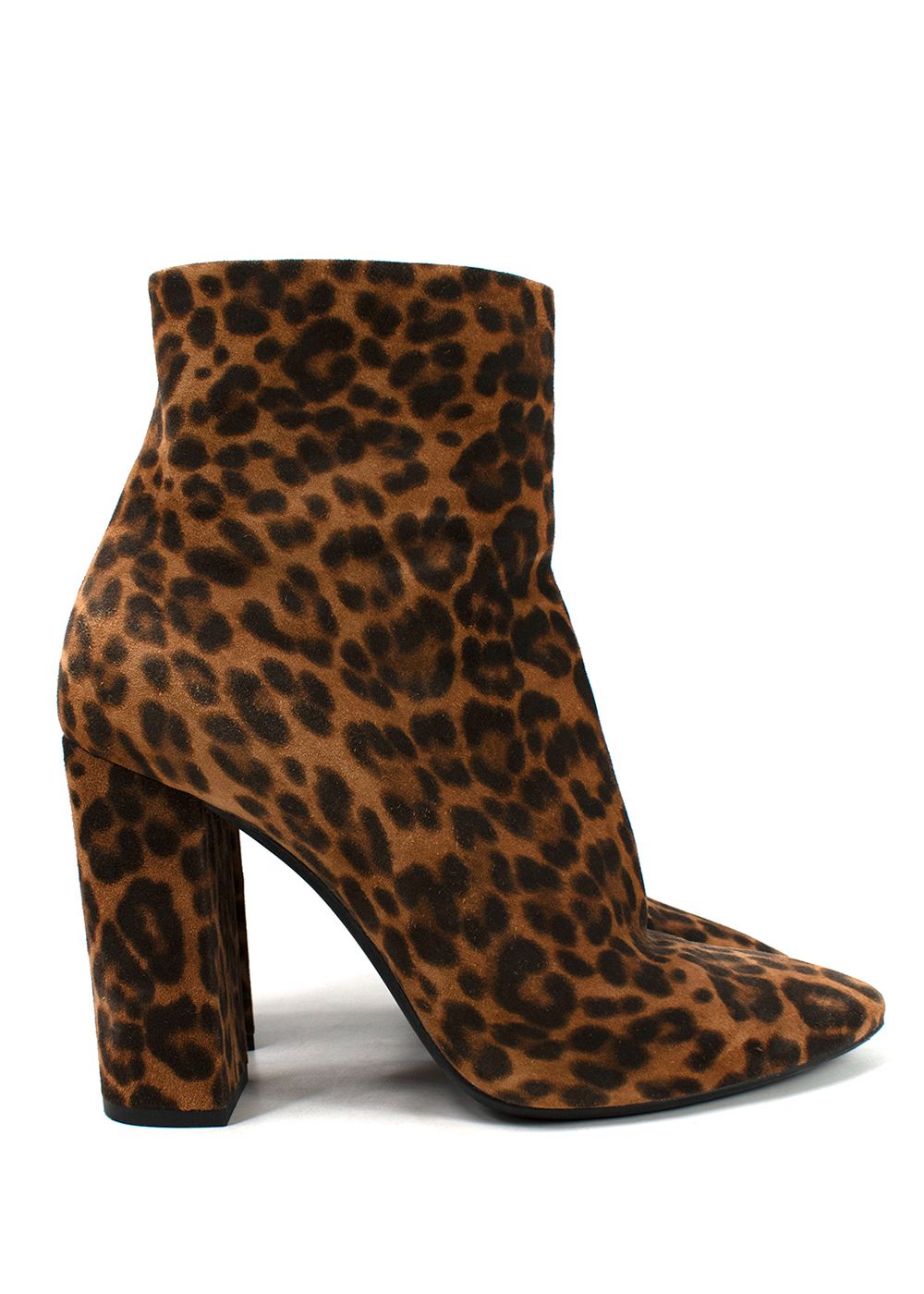 Saint Laurent Lou Leopard Print Ankle Boots Size 41