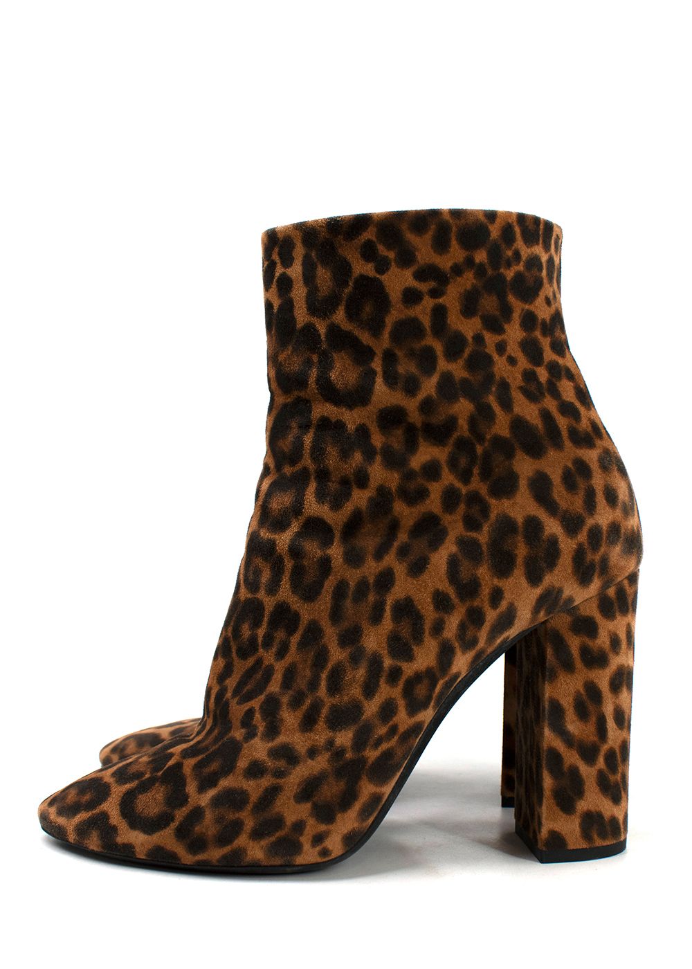 Saint Laurent Lou Leopard Print Ankle Boots Size 41