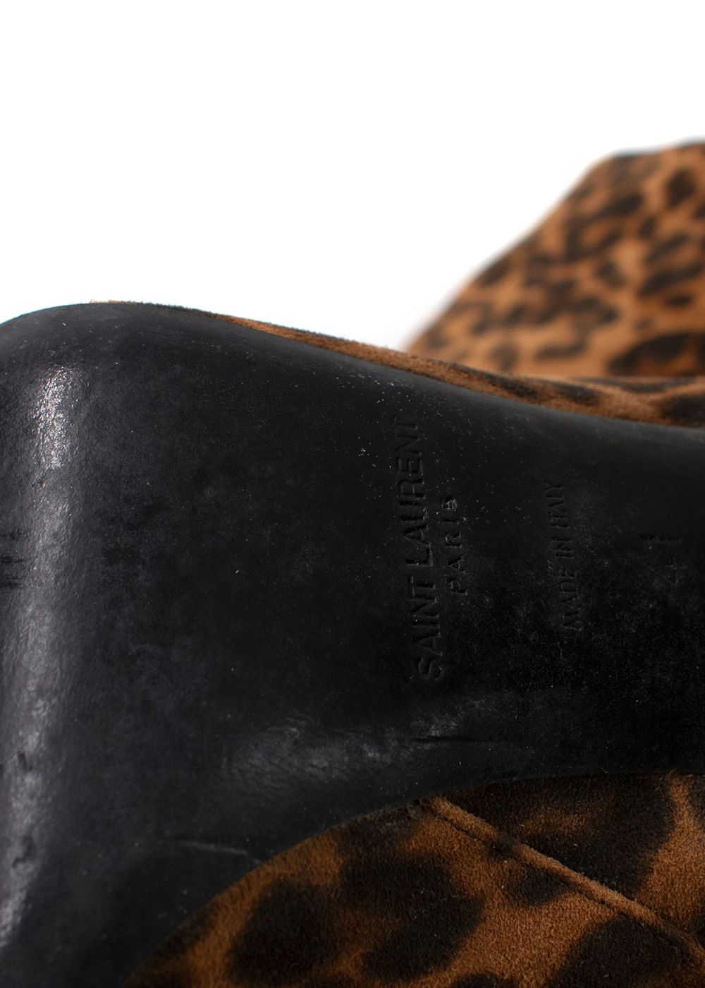 Saint Laurent Lou Leopard Print Ankle Boots Size 41