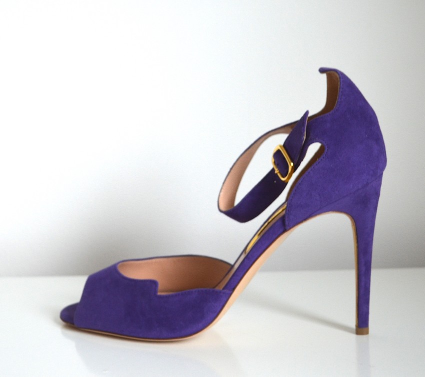 Rupert Sanderson Telita Suede Purple Sandals Size 40