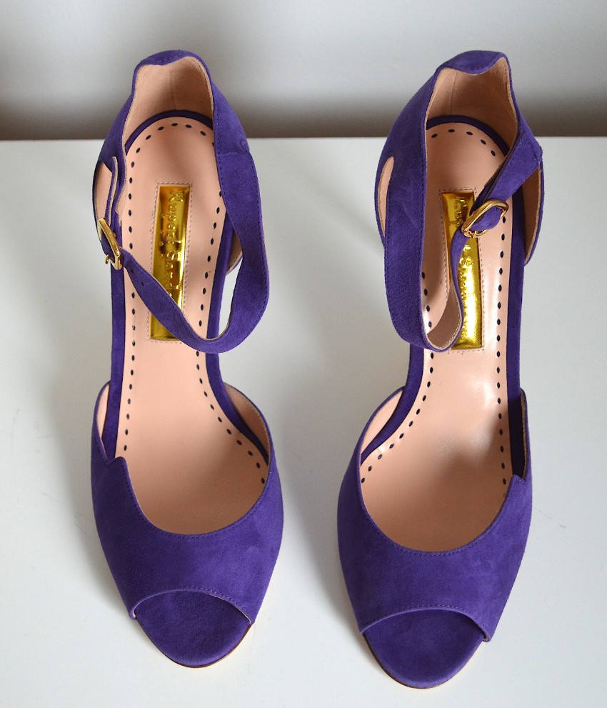 Rupert Sanderson Telita Suede Purple Sandals Size 40