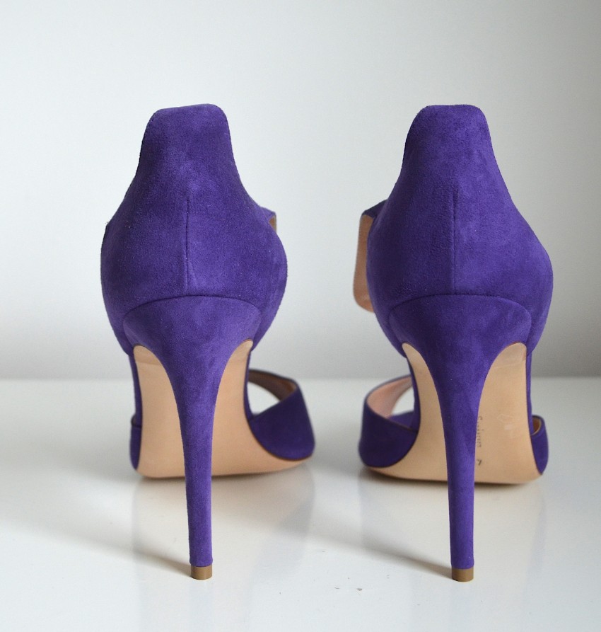 Rupert Sanderson Telita Suede Purple Sandals Size 40