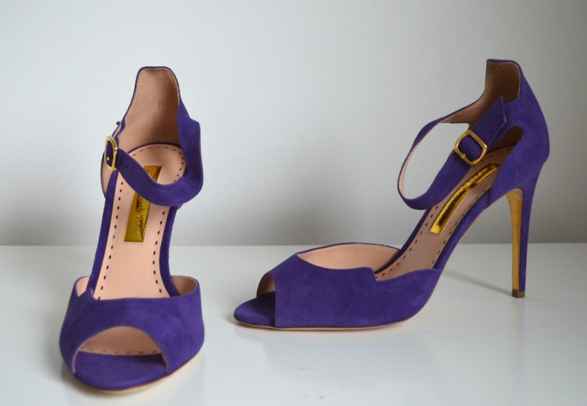 Rupert Sanderson Telita Suede Purple Sandals Size 40