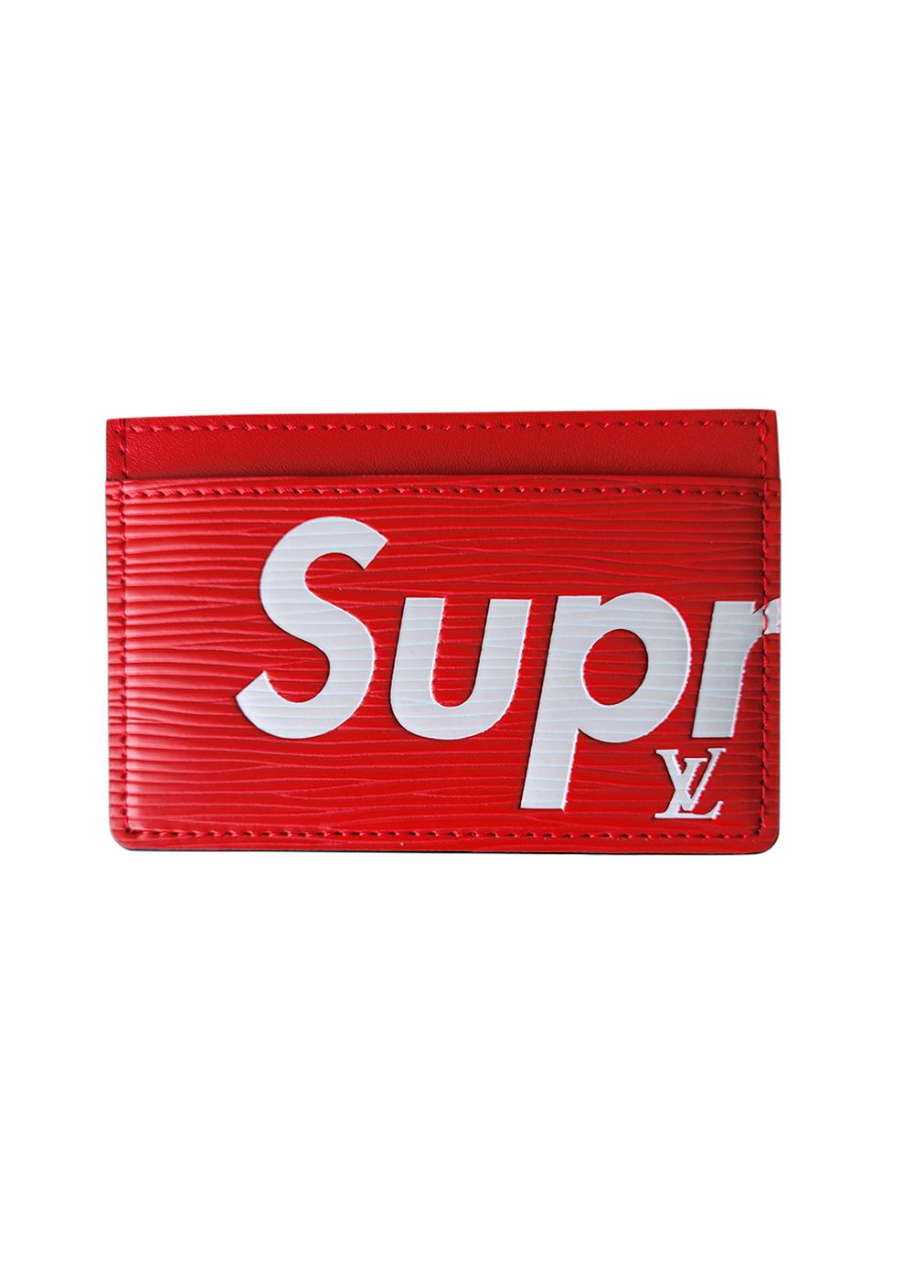 Louis Vuitton Supreme x LV Porte-Cartes Red leather