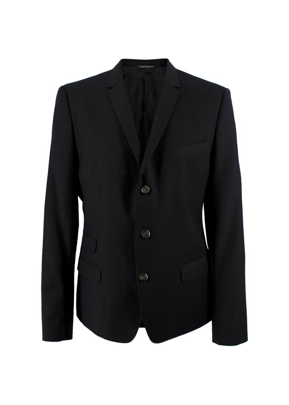 Men's Dolce  Gabbana Black Wool Single Breasted Blazer Size XXXL