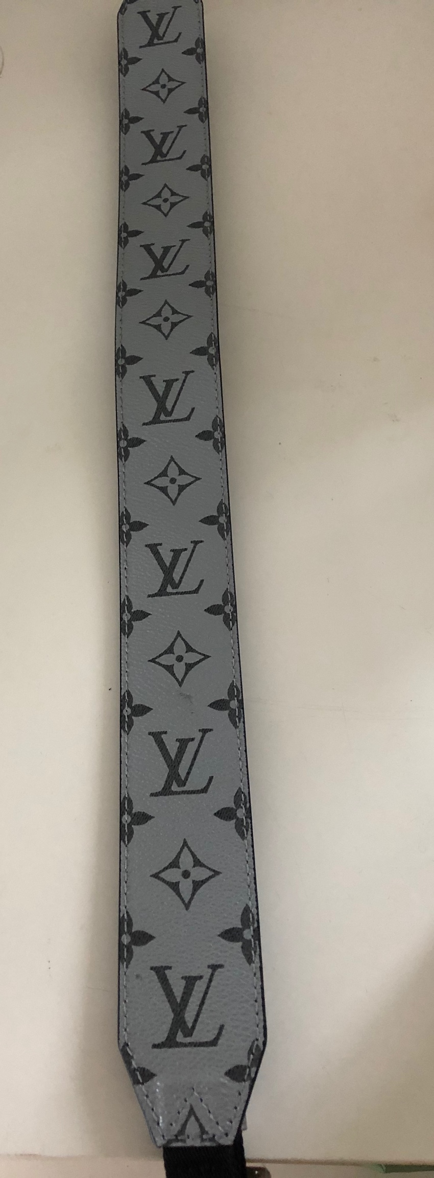 Preowned Louis Vuitton Silver  Black Keepall Shoulder Strap leather