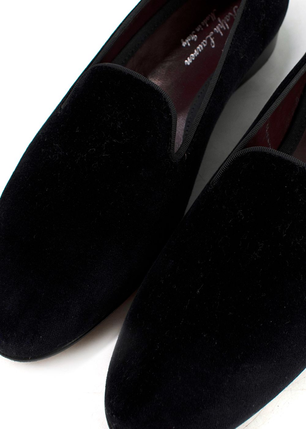 Men's Ralph Lauren Black Velvet Alonzo Slippers Size 40