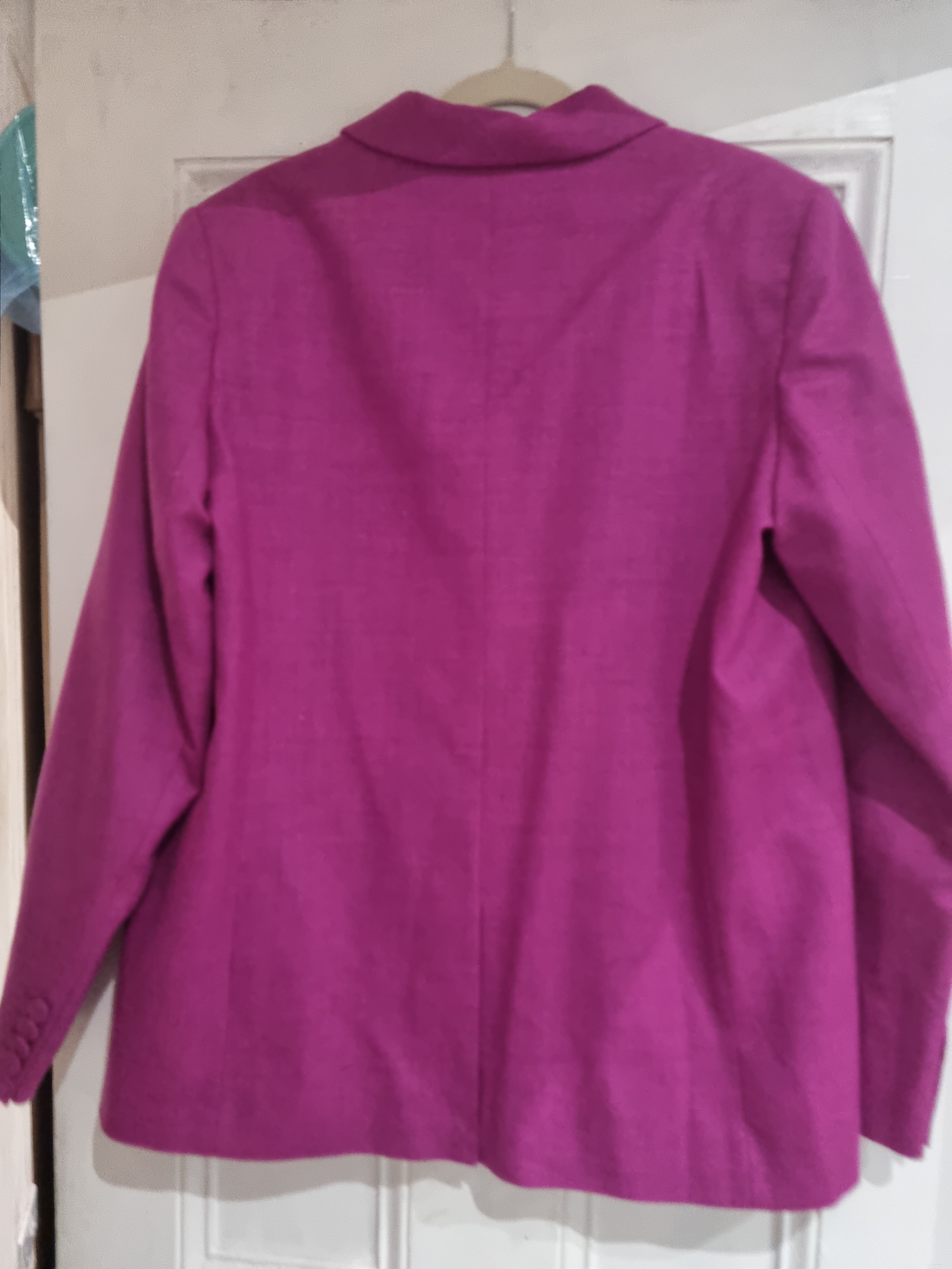 Roksanda Purple Antalya Wool Single Breasted Blazer Size L Fuschia virgin wool