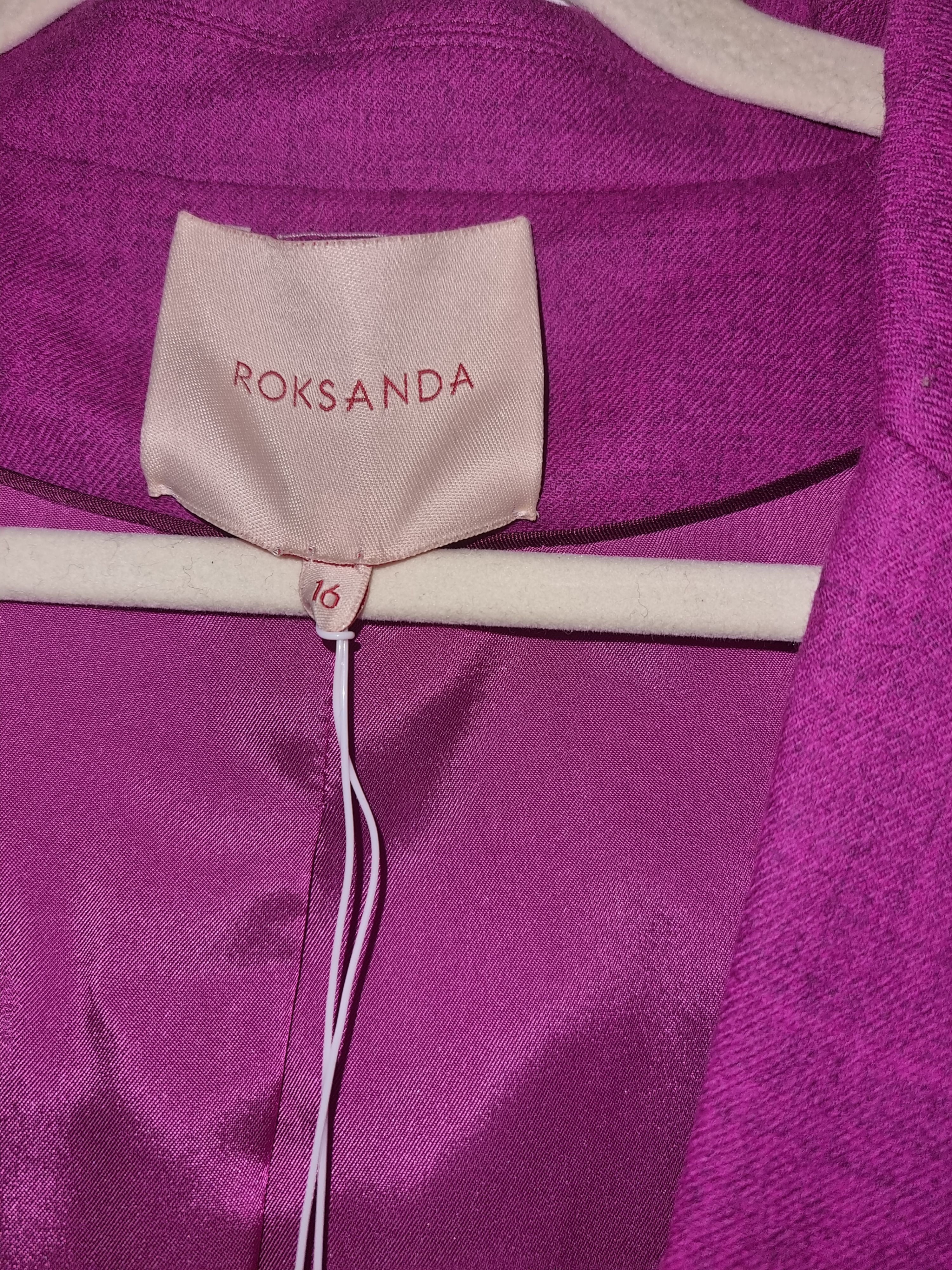 Roksanda Purple Antalya Wool Single Breasted Blazer Size L Fuschia virgin wool